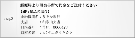 step3.郵便局より現金書留で代金をご送付ください